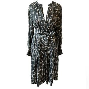 Isabel Marant Black and White Bishop Sleeve Midi Dress